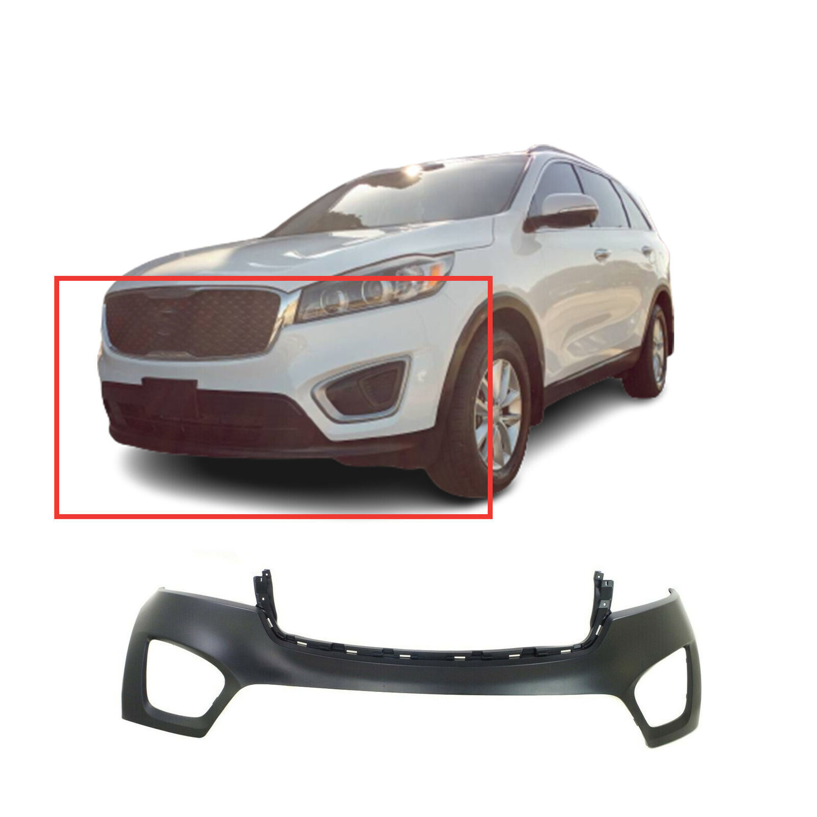 OEM auto parts car body Front Upper Bumper Cover Fascia for Kia Sorento EX L LX Sport  2016-2018