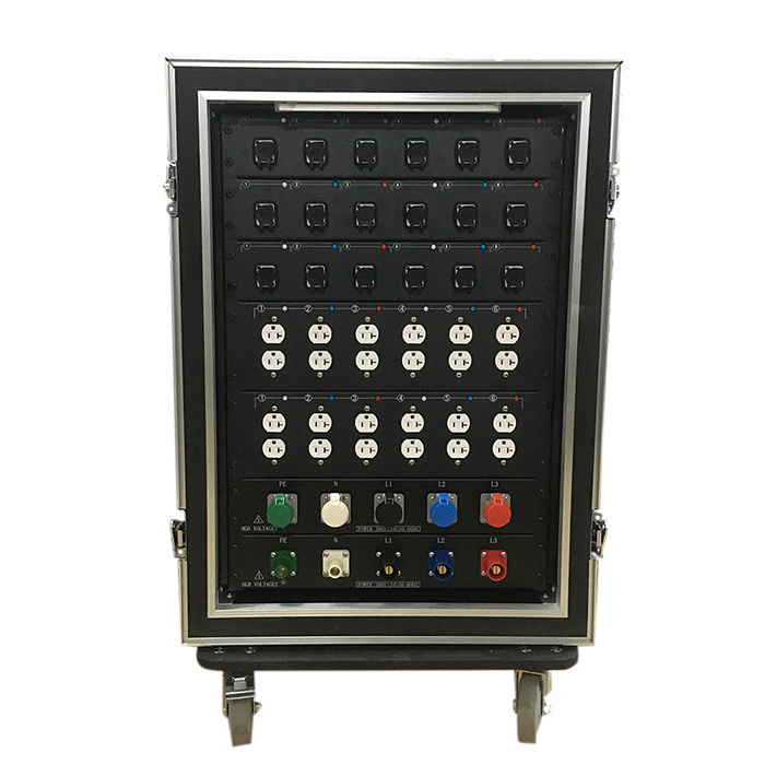 30 channels 3 phase 240V input camlock power distro with 5-20 Edison outlets