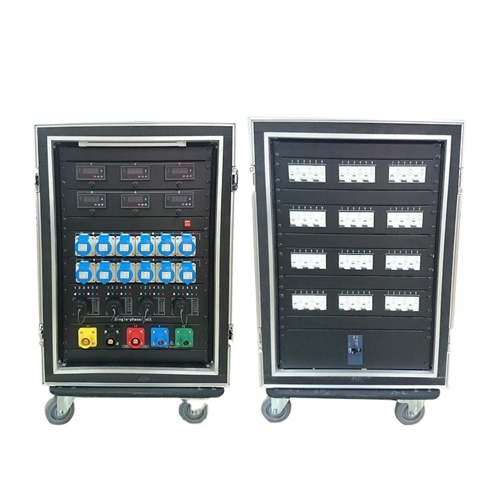 Super sell electrical distribution boards 26 channels power distro box with universal socket and 63a waterproof socket