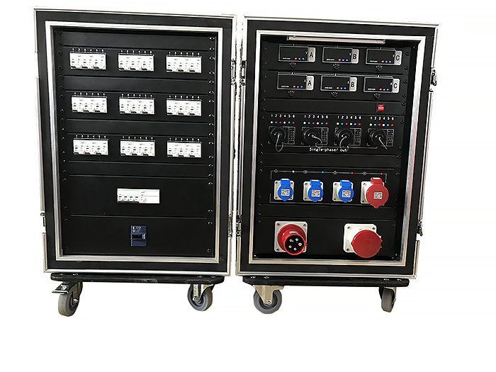 3 phase 5 wires 3 mian input & output waterproof CEE electrical switchboard power supply box stage power distributor