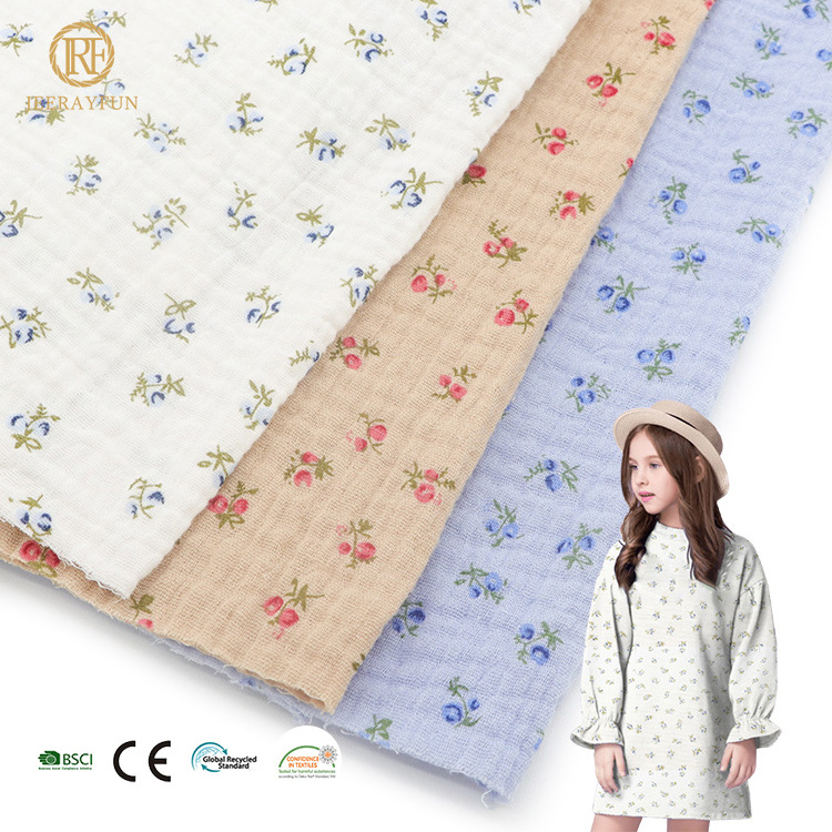 Hot Sale Good Quality Lightweight 120Gsm 100 Cotton Crepe Gauze Muslin Fabric for Baby Clothing