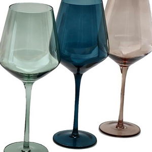 Colored Wine Glasses, 16.5oz (Set of 6) Stemmed Multi-Color Glass - Great for all Wine Types and Occasions