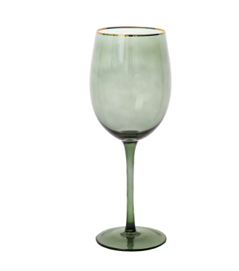 Army Green With Gold Rim Wedding Glassware Crystal Red Wine Glass