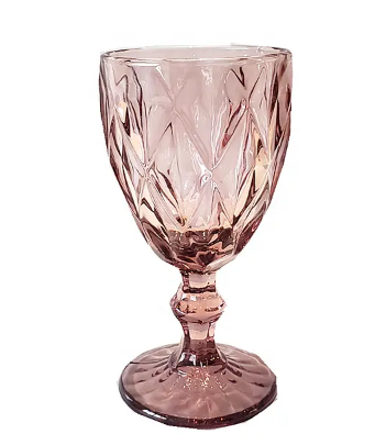 Cheap red glass goblet amber water goblets