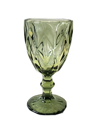 Cheap red glass goblet amber water goblets