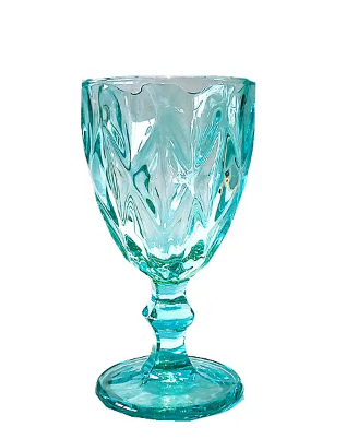 Cheap red glass goblet amber water goblets