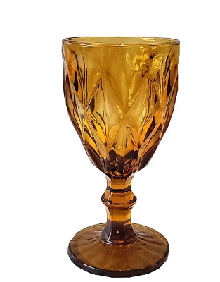 Cheap red glass goblet amber water goblets