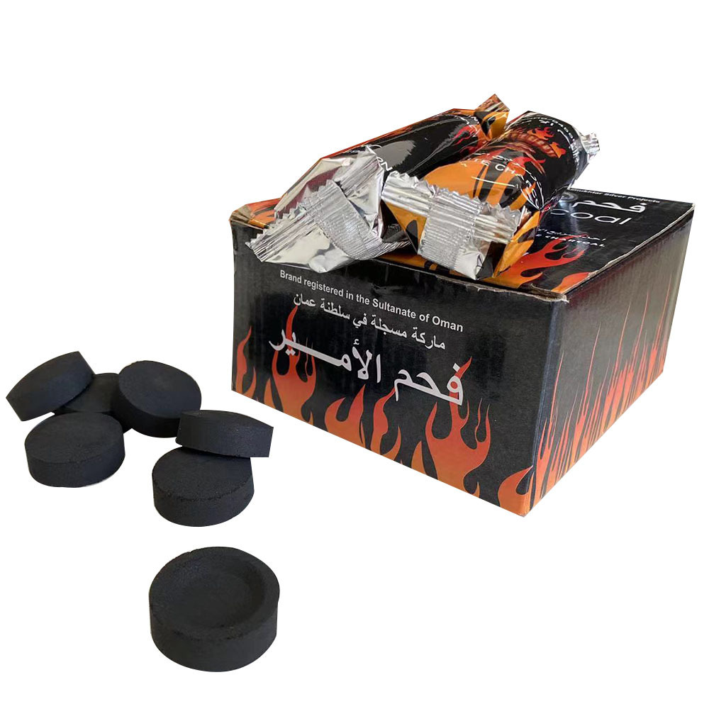 high quality 40mm 100pcs smokeless outdoor BBQ tasteless incense fast burning round hookah shisha charcoal