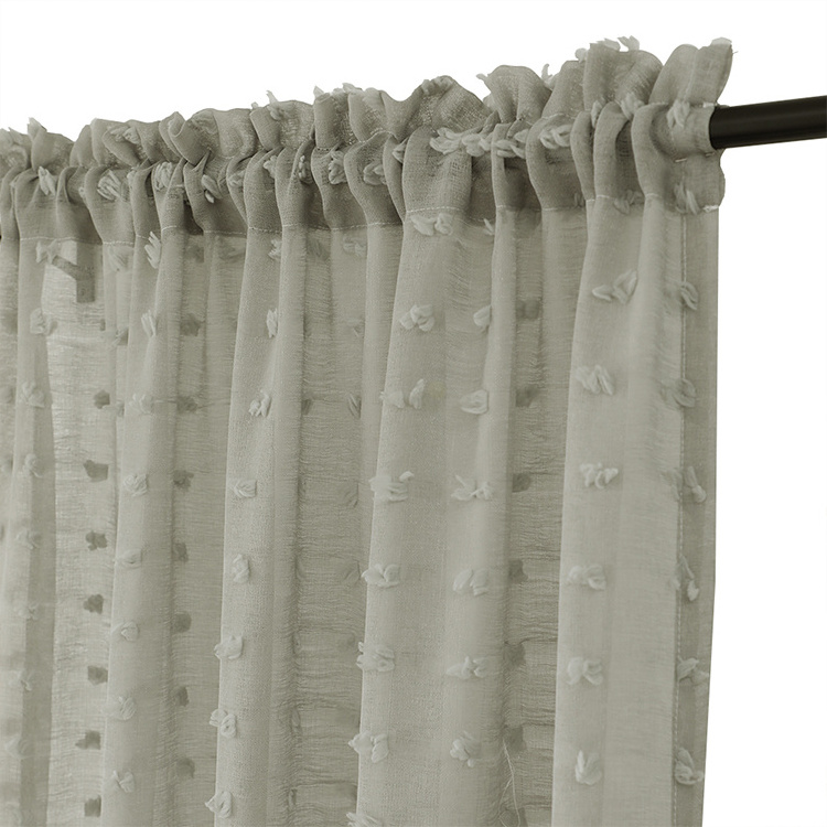 New arrival turkish sheer voile curtains fancy classical gray sheer home curtains for living room