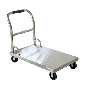 hot sale Heavy Duty Mover Stainless Steel Loading Cart Hand Trolley Flatbed Cart