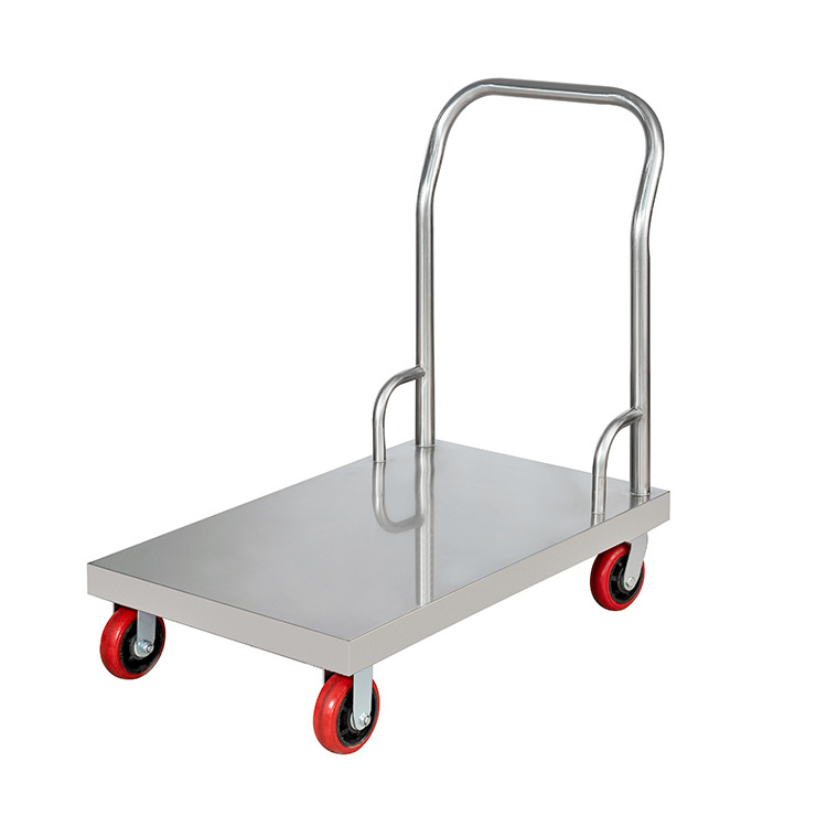 hot sale Heavy Duty Mover Stainless Steel Loading Cart Hand Trolley Flatbed Cart