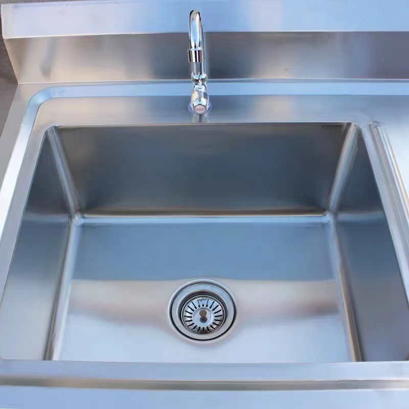 Commercial Double Drain Board Kitchen Sinks With Wash Board Stainless Steel Sink