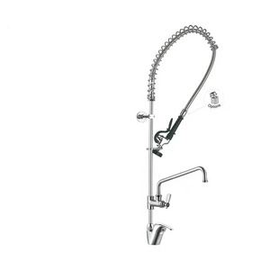 RUITAI Wall Mount Commercial Kitchen Pre Rinse Faucet Restaurant Sink Sprayer Faucets with Add-on Riser Spout