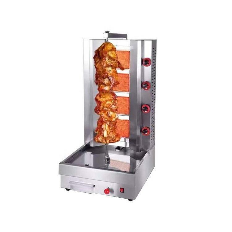 Hot Sale Automatic Appliances Turkey Kebab Seekh Gas Skewer Doner Shish Shawarma/ Kebab Machine with 4 Burners