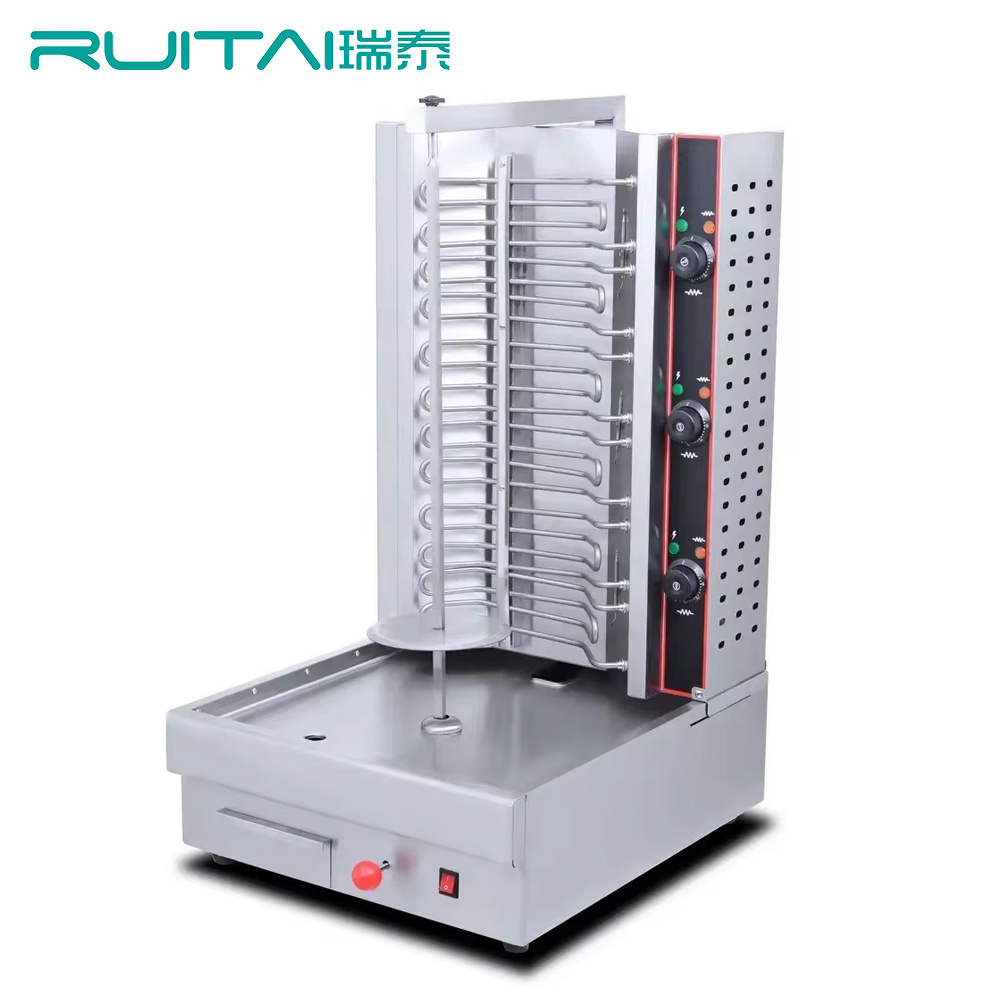 RUITAI automatic Doner Kebab Cutting machine kebab Maker Gas LPG Chicken shawarma Commercial Desktop doner kebab grill machine