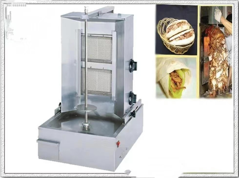 Hot Sale Automatic Appliances Turkey Kebab Seekh Gas Skewer Doner Shish Shawarma/ Kebab Machine with 4 Burners