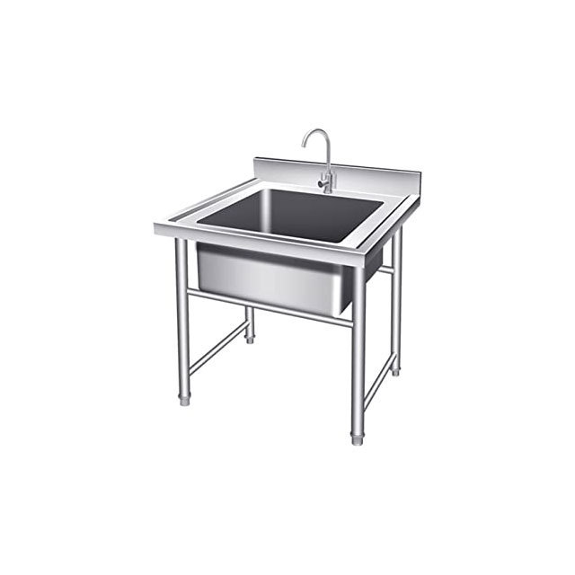 Commercial Kitchen Equipment Stainless Steel 201/304 Kitchen Tap Hand Wash Basin Sink with Board