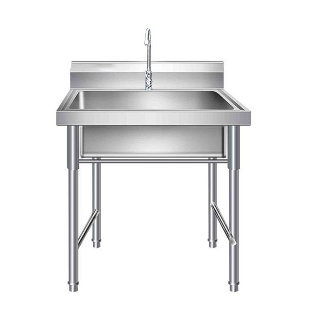 Commercial Kitchen Equipment Stainless Steel 201/304 Kitchen Tap Hand Wash Basin Sink with Board