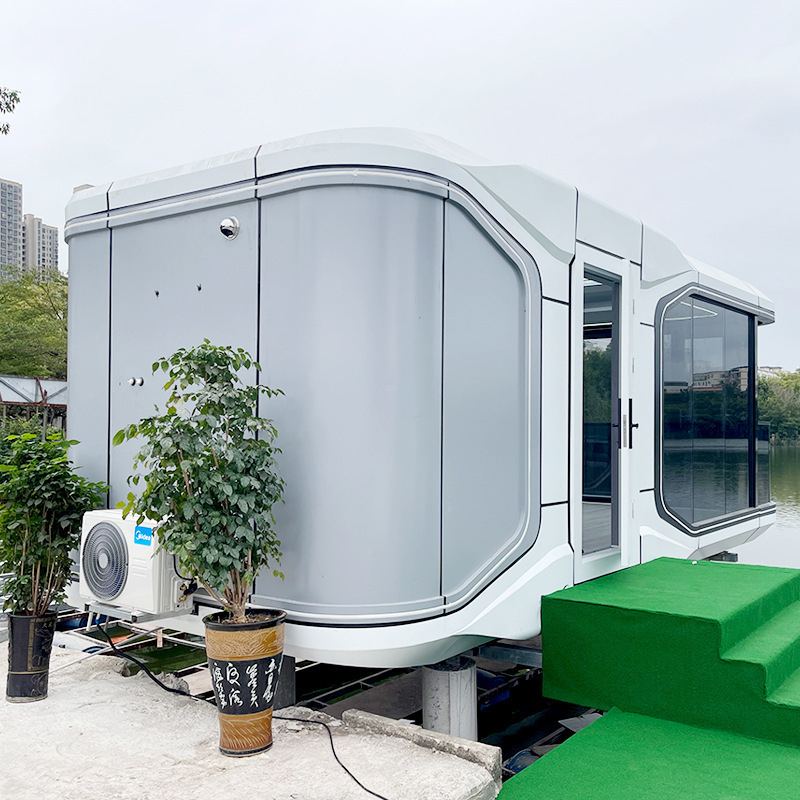 Capsule House With Bathtub Deluxe Capsule House With Balcony Sleep Pod Bed Capsule Hotel Prefab Tiny House