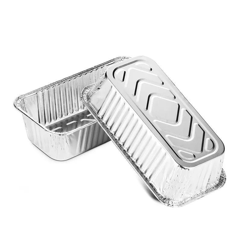 Disposable Tin Foil Trays Food Packaging Aluminium Container Disposable Aluminum Tray with Plastic Lid Aluminum Baking pan