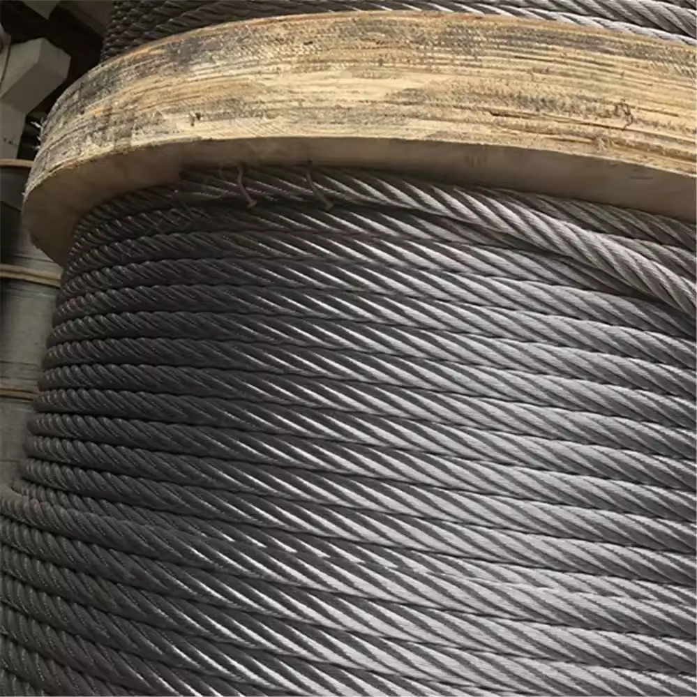 Prime quality 6x7 6x36 fmc galvanized 8 strand 34mm 19mm 15mm steel wire rope for fence steel cable rope wire