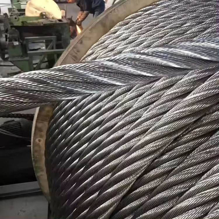 Prime quality 6x7 6x36 fmc galvanized 8 strand 34mm 19mm 15mm steel wire rope for fence steel cable rope wire