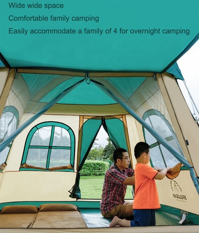 3FULGEAR Candy House Outdoor Family Camping Tent Automatic Speed Open 4 Person Portable Camping Equipment