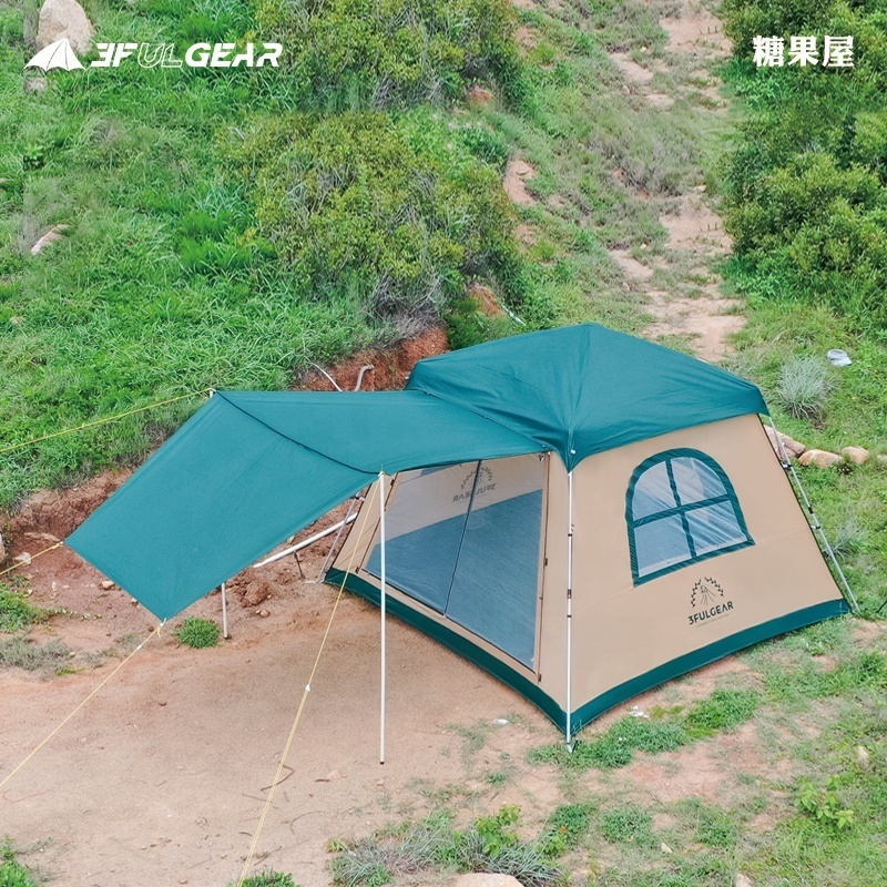 3FULGEAR Candy House Outdoor Family Camping Tent Automatic Speed Open 4 Person Portable Camping Equipment