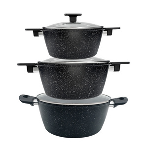 non stick cookware set maifan stone casting stock soup pot cooking set nonstick aluminum stew pot sauce pot with lids