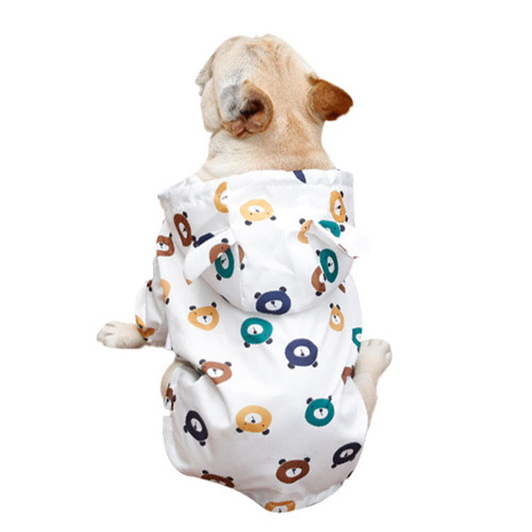 French Bulldog raincoat puppy waterproof bear clothes dog spring autumn thin  small dog raincoat