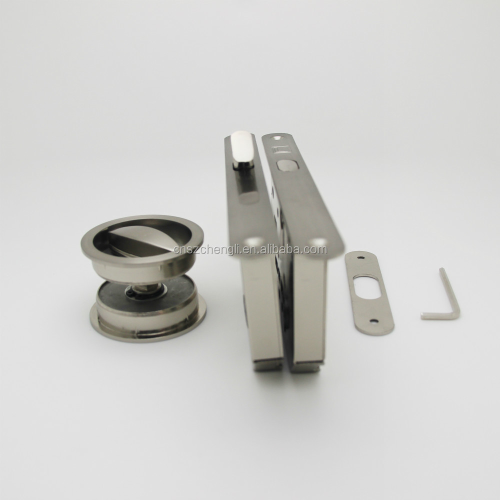 Sliding door lockset square hook lock pocket lock