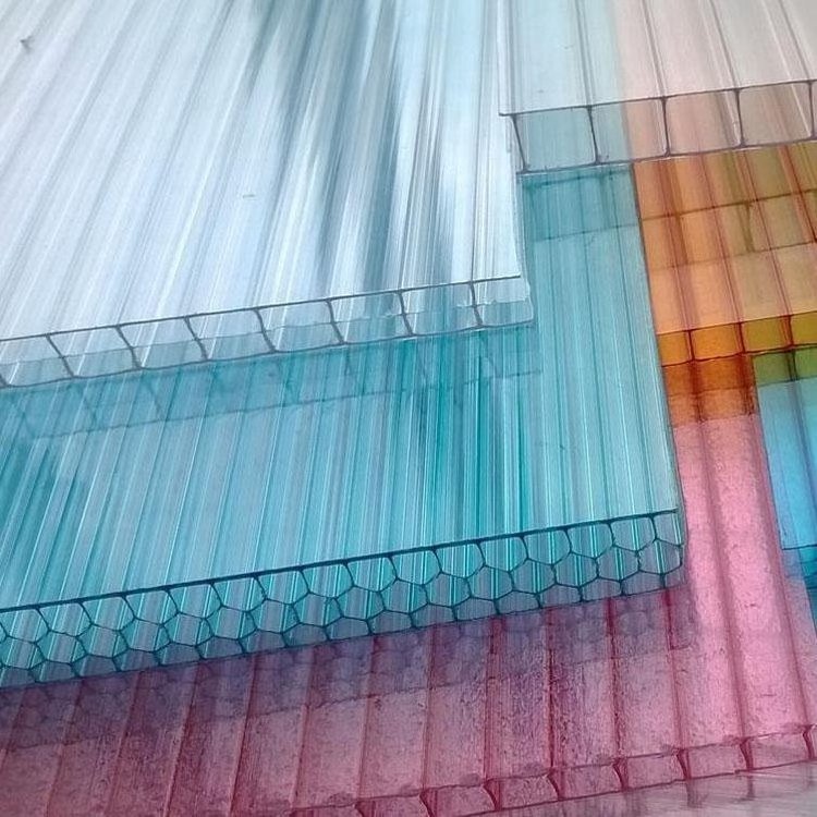 6mm 8mm 10mm UV extruded clear cellular hollow panel polycarbonate sheets for greenhouse roof