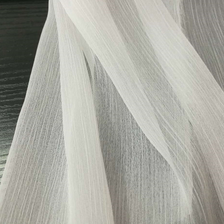 100% polyester white gloss 30D chiffon crepe fabric crinkle poly chiffon fabric for blouse wedding dress