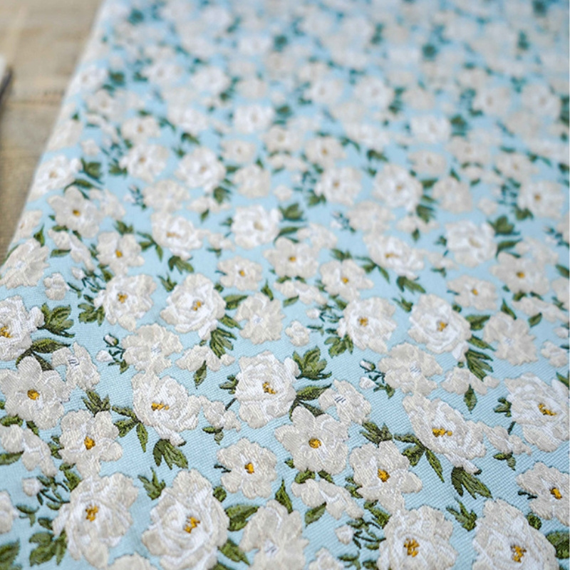 Factory small floral cute designs 236GSM twill floral fabric emboss 3D flower garment  fabric