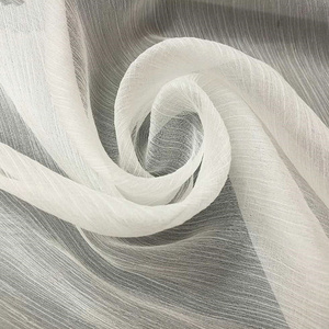 100% polyester white gloss 30D chiffon crepe fabric crinkle poly chiffon fabric for blouse wedding dress