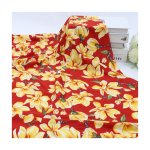 High quality fashion large floral pattern polyester dress women's four-sided elastic printed fabric