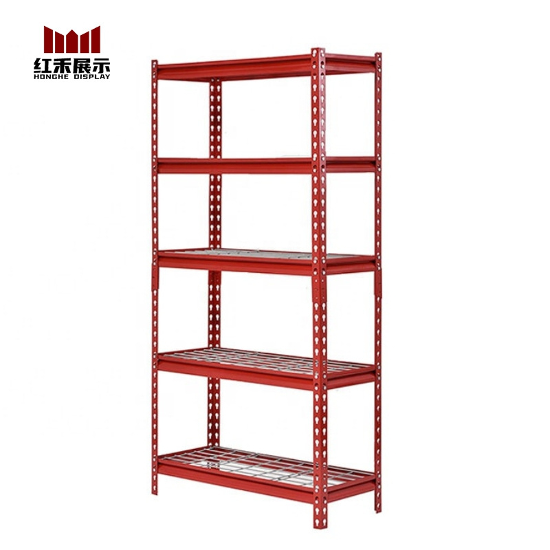 Hong He 5-Tier Red Rivet Shelf Muscle Rack Boltless Shelving