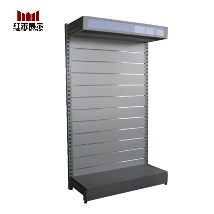 Hong He China factory adjustable double side gondola grocery store shelf used for shop and supermarket