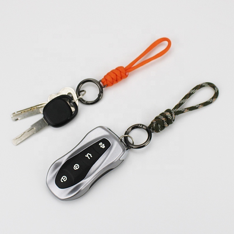 Hot selling braided quick release short woven anti-loss paracode rope finger loop strap lanyard with ring for car keys