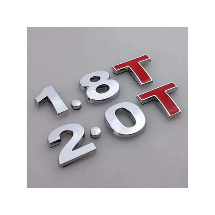 3D Metal Car Rear Trunk Emblem Badge Sticker fashion 2.0T /1.8T Car Body Sticker Appearance Decoration for All Cars