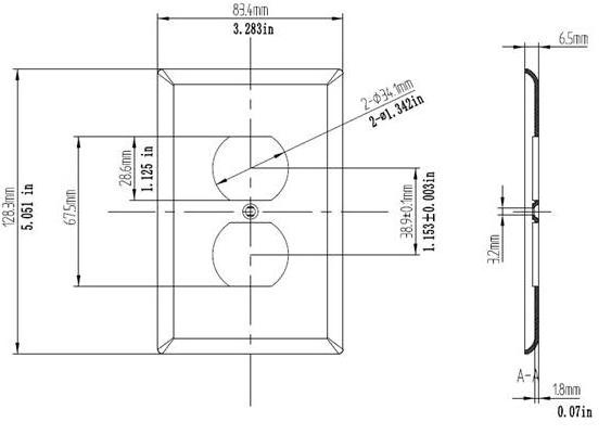 One Gang Duplex Wall Plate with Cucurbit Hole, Midway Size(5.05 * 3.28 Inch) Outlet Socket Cover, PC Plastic, ETL Listed