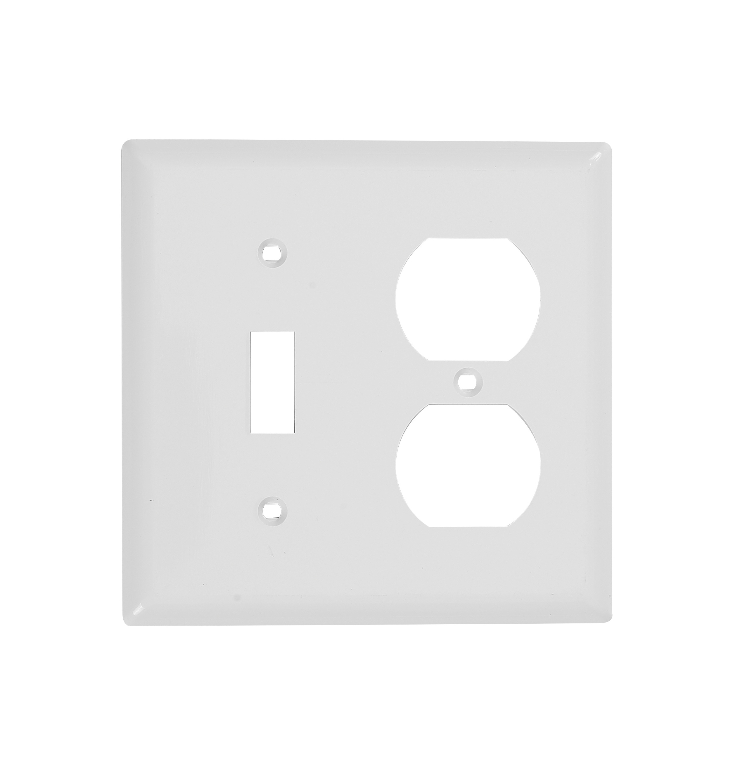 2-Gang Toggle Light Switch/Duplex Receptacle Outlet Combination Wall Plate Cover, Standard Size 4.5 * 4.57 Inch, ETL Listed