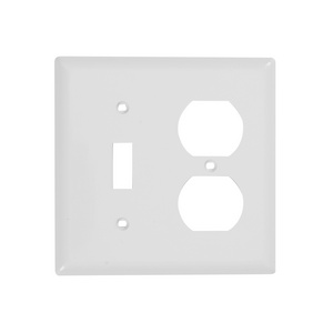 2-Gang Toggle Light Switch/Duplex Receptacle Outlet Combination Wall Plate Cover, Standard Size 4.5 * 4.57 Inch, ETL Listed