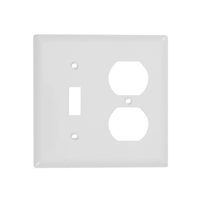 2-Gang Toggle Light Switch/Duplex Receptacle Outlet Combination Wall Plate Cover, Standard Size 4.5 * 4.57 Inch, ETL Listed