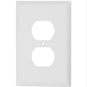 One Gang Duplex Wall Plate with Cucurbit Hole, Midway Size(5.05 * 3.28 Inch) Outlet Socket Cover, PC Plastic, ETL Listed