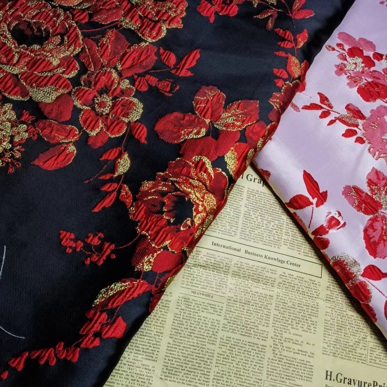 Luxury beautiful locate floral jacquard fabric brocade jacquard fabric Abrasion-Resistant for dresses