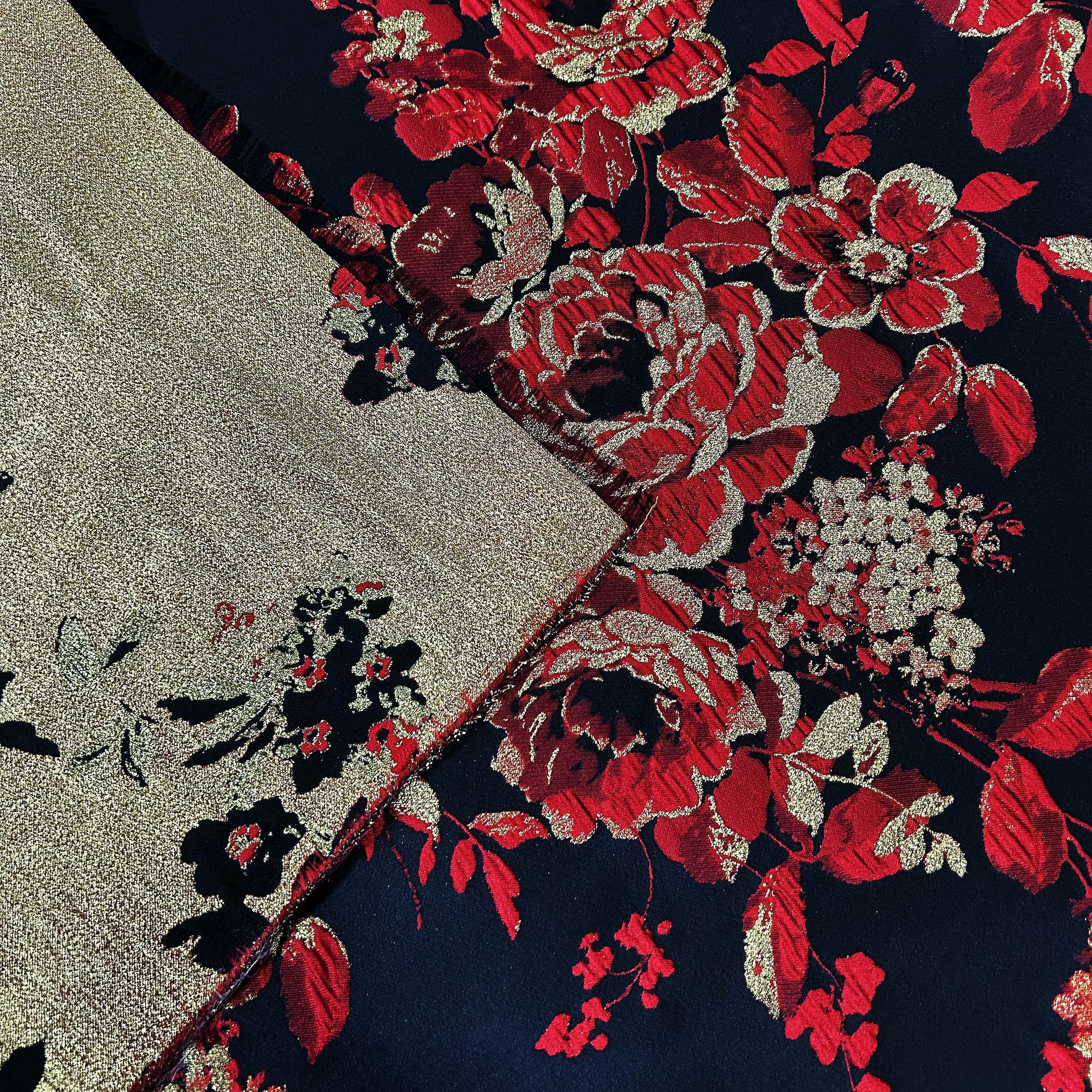 Luxury beautiful locate floral jacquard fabric brocade jacquard fabric Abrasion-Resistant for dresses