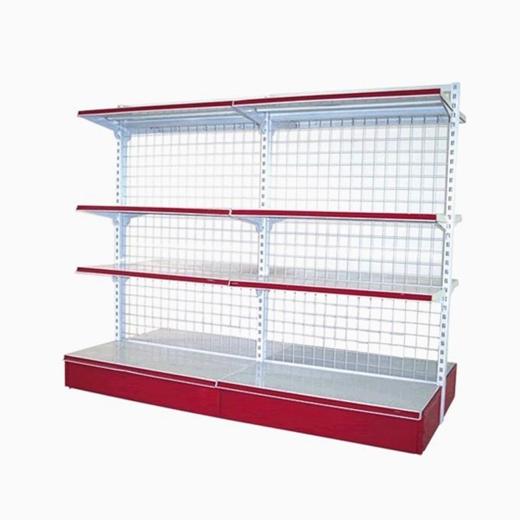 Custom Retail Store Gondola Mesh Shelf Rack Wire Convenience Store Display Shelving