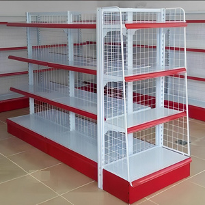 Custom Retail Store Gondola Mesh Shelf Rack Wire Convenience Store Display Shelving