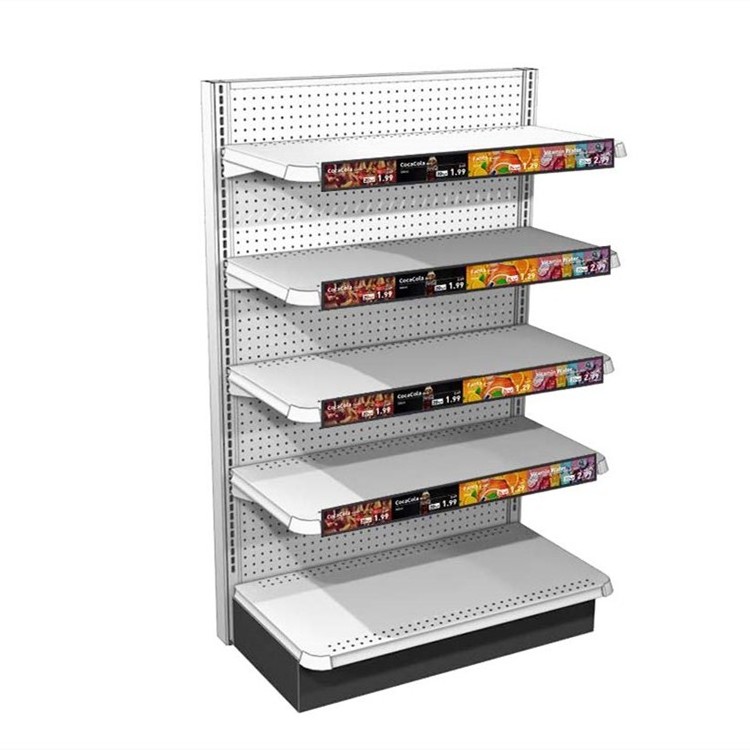 Hot sale Intelligent Grocery Store  Gondola Metallic Led Display Screen Storage Racks Supermarket Shelf Shelves